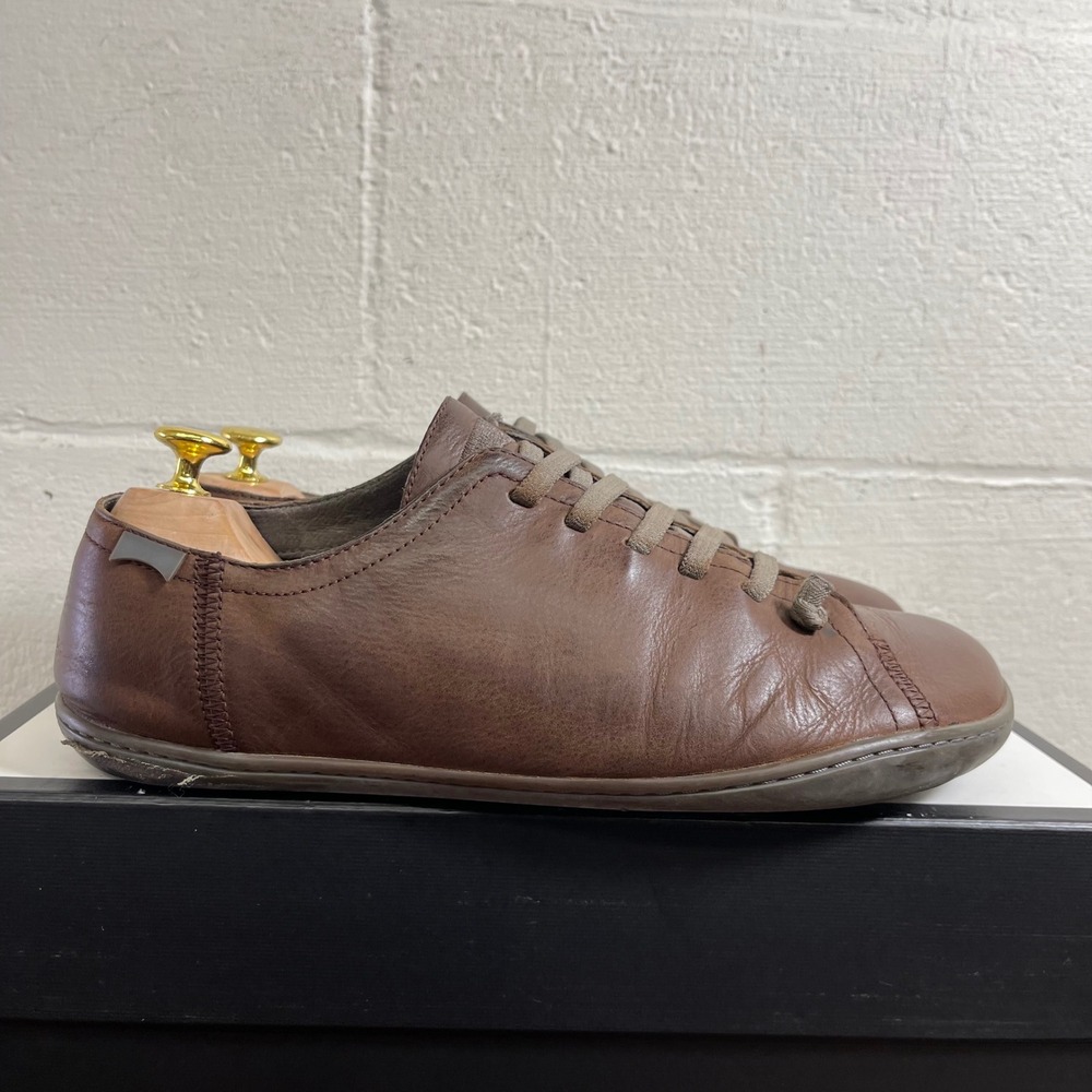 Camper Peu Cami Brown Leather Casual Sneakers Low Top Men's Size‎ 44 EU/11 US